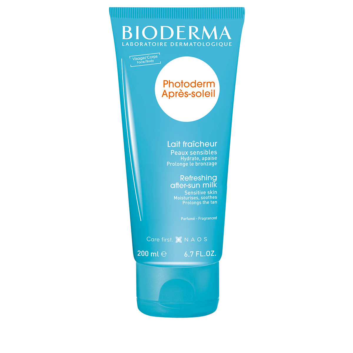 bioderma Lait fraîcheur. Peaux sensibles. Le soin apaisant rafraîchissant qui hydrate intensément.
