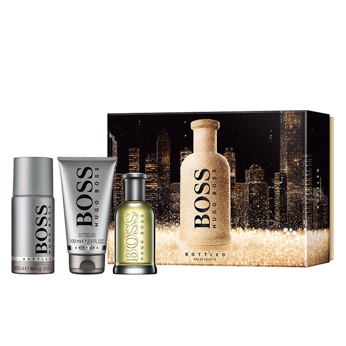 Hugo Boss Bottled Giftset 100 Ml Eau De Toilette Spray 150 Ml Deodorant Spray 100 Ml Showergel