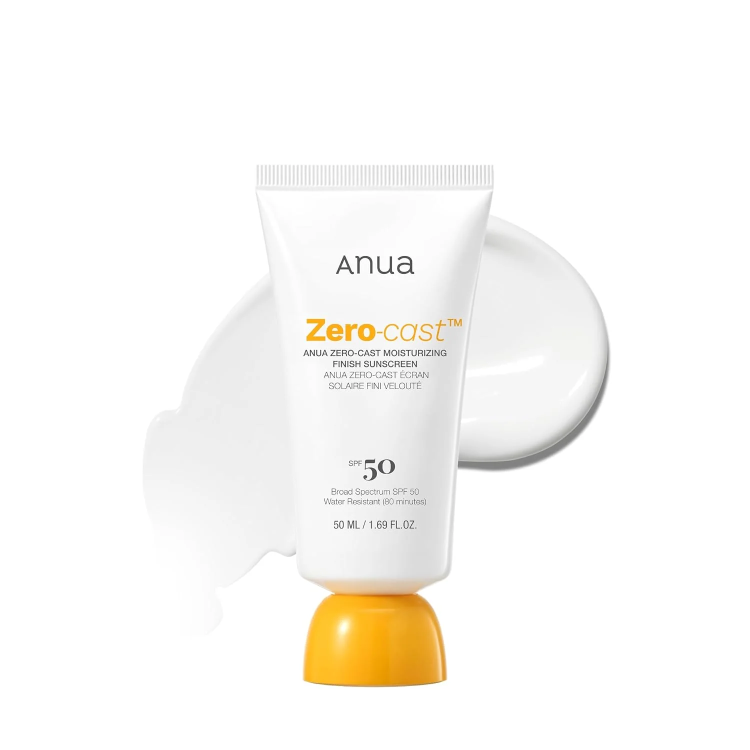 ANUA Zero-Cast Moisturizing Finish Sunscreen SPF50+ PA++++
