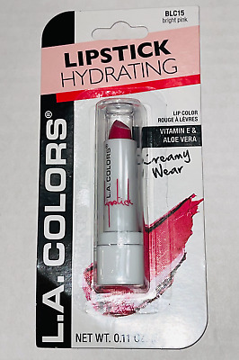 L.A. Colors Lip Color Moisture Lipstick in BLC15 *BRIGHT PINK* w/Vitamin E &Aloe