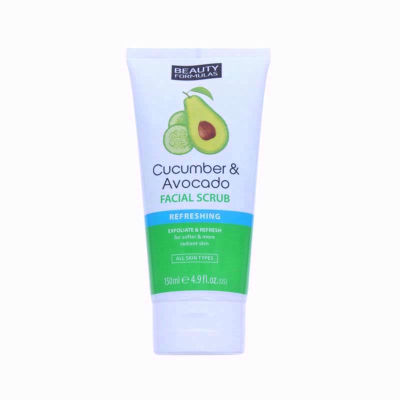 Beauty Formulas Cucumber And Avocado Facial Scrub Tube 150ml