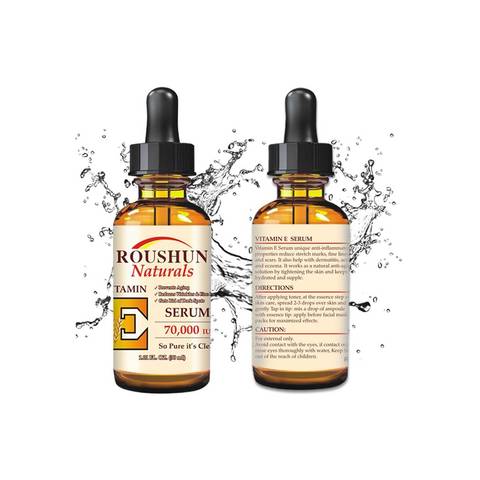 Roushun Naturals Vitamin E Serum 70,000 IU 1.01fl.oz(30ml)-Anti-aging reduces wrinkles&amp;fine lines