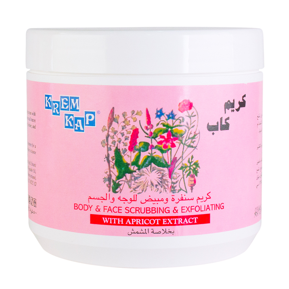 krem kap body and face scrubbing and exfolating with apricot extract