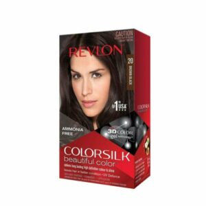 Revlon ColorSilk Beautiful Color Gray Coverage Hair Color #20 BROWN BLACK