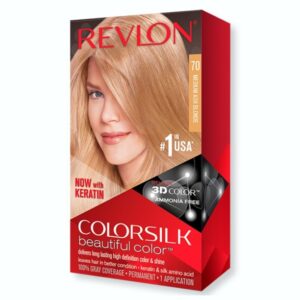 REVLON COLORSILK BEAUTIFUL COLOR PERMANENT HAIR DYE #70 MEDIUM ASH BLONDE