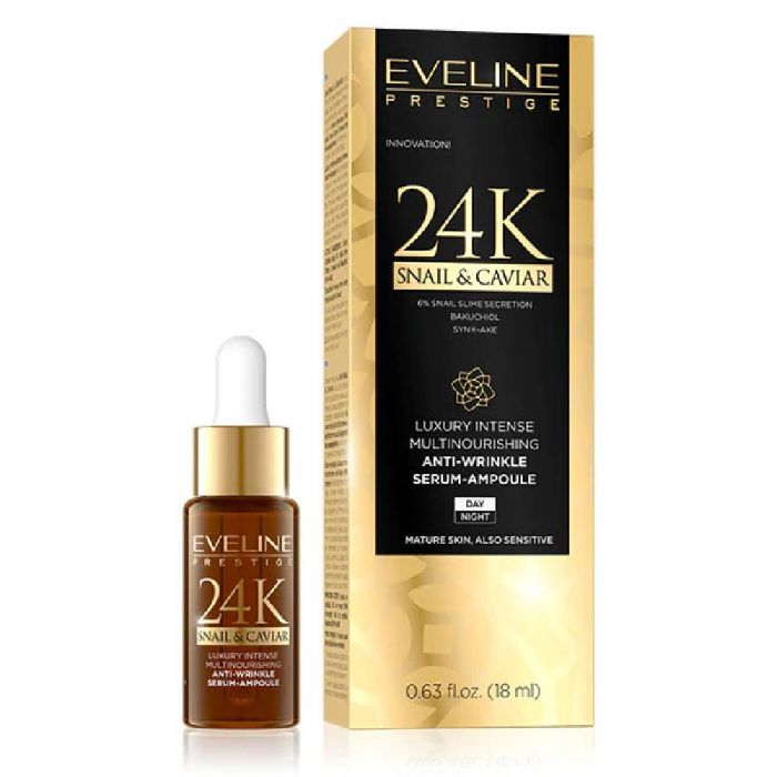 Eveline 24K Snail & Caviar Luxury Intense Multi nourishing Anti-Wrinkle Serum