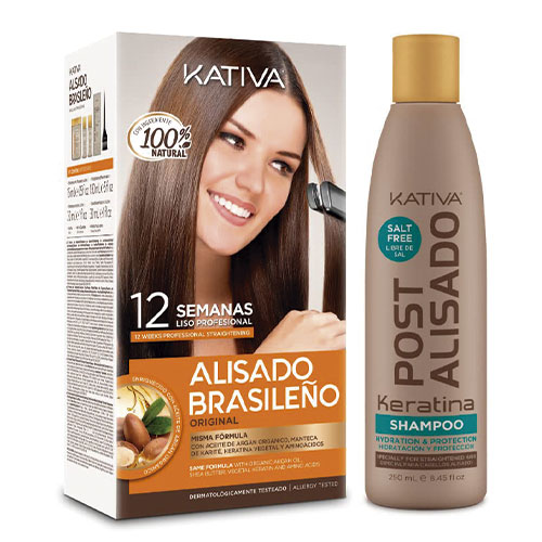 Kativa Pack Ahorro Kit Alisado Brasileno com Champu Post Alisado