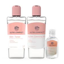 ULTRA COMPACT SET: MICELLAR CLEANSING 250ml & SKIN TONER 250ml & FACIA – UNI Cosmetics