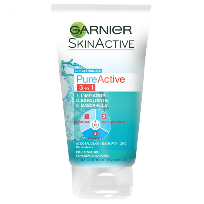 Pure Active 3 en 1 Clay Wash Scrub Mask 150ml New