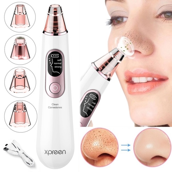 Electric Blackhead Remover LED Screen Comedone Extractor Vacuum Suction Rechargeable Acne Pore Cleanser At-Home Facial Beauty Device