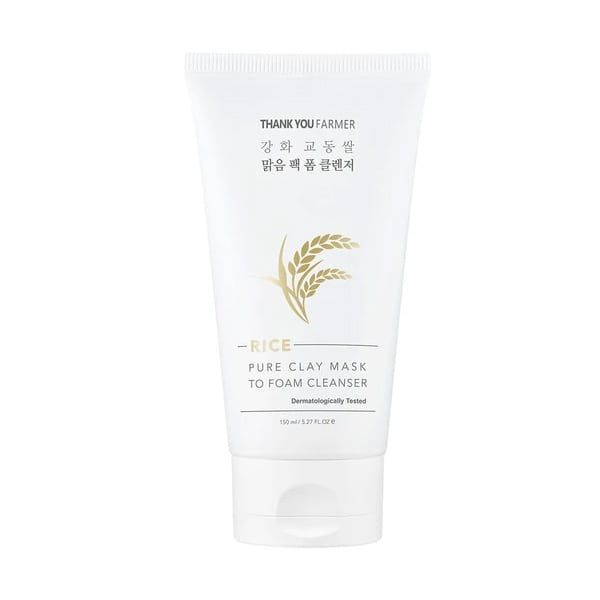 Thank You Farmer Rice Pure Clay Mask to Foam Cleanser,