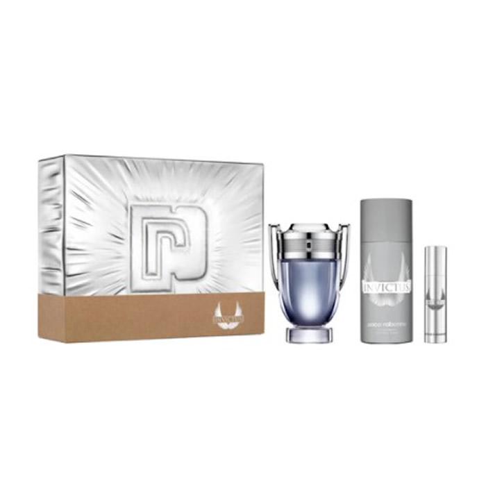 Paco Rabanne Invictus Eau Toilette Vaporisateur 100ml Coffret 3 Produits