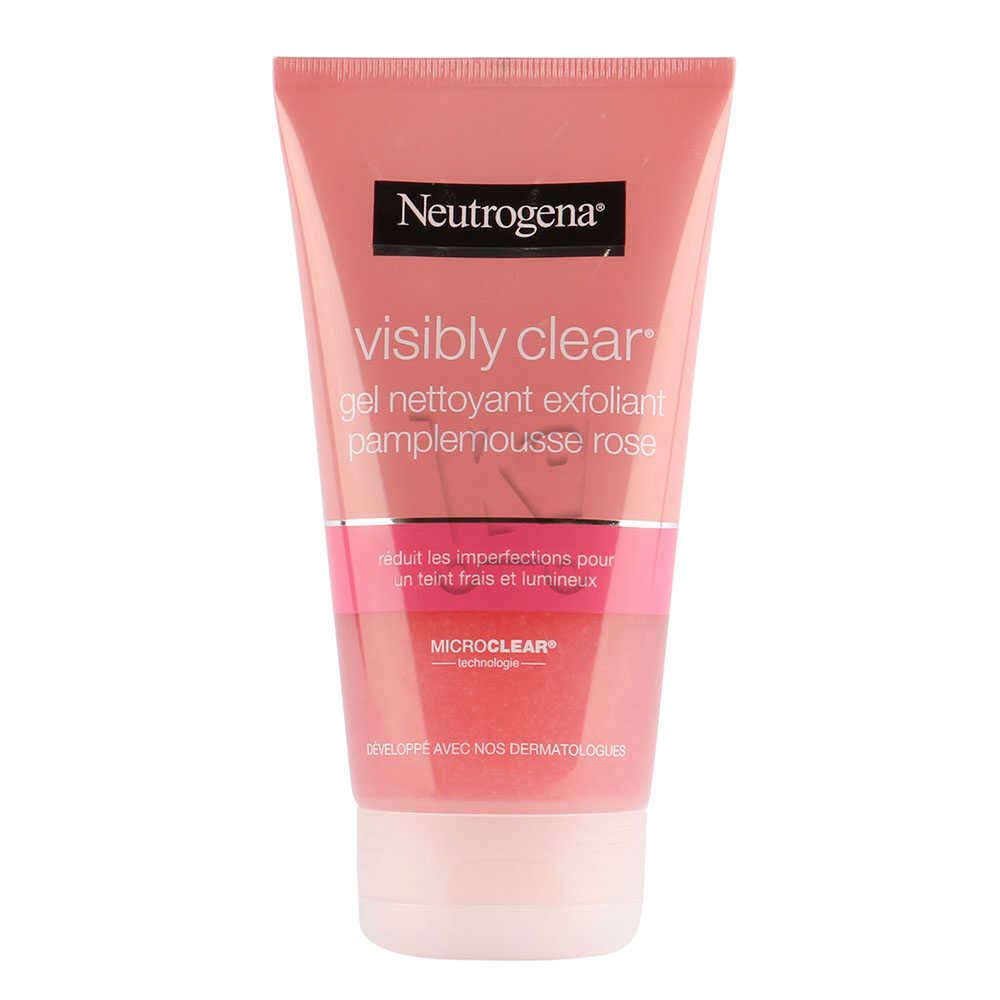 Neutrogena Visibly Clear Gel Nettoyant Exfoliant Pamplemousse Rose 150 ml