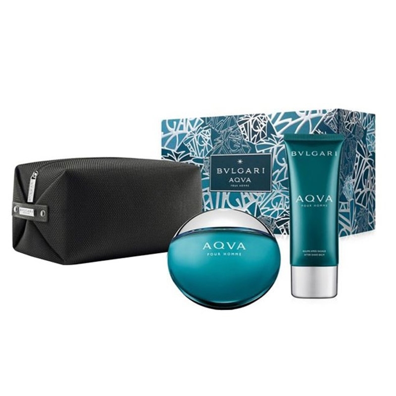 Bvlgari Aqva Pour Homme - Eau De Toilette 100ML + 100ML ASB + Pouch Set