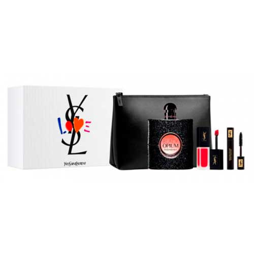 Black Opium Coffret femme EDP 90 ml + Rouge à lèvres + Mascara + Trousse