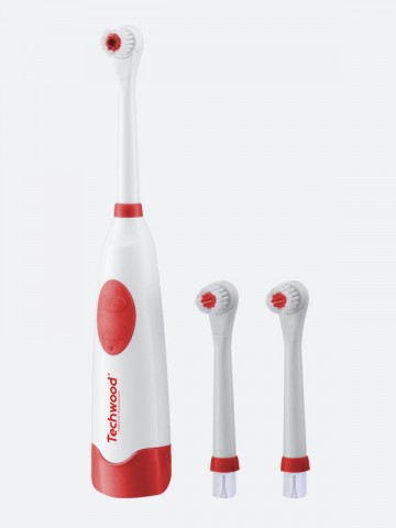 TECHWOOD Brosse à Dents Electrique Bleu avec 3 bro