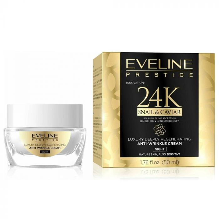 EVELINE 24K Snail & Caviar Luxury Deeply Refreshing Anti-Wrinkle Night Cream