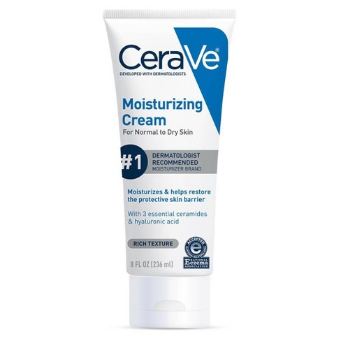 CeraVe Moisturizing Cream, Body and Face Moisturizer for Dry Skin with Hyaluronic Acid and Ceramides
