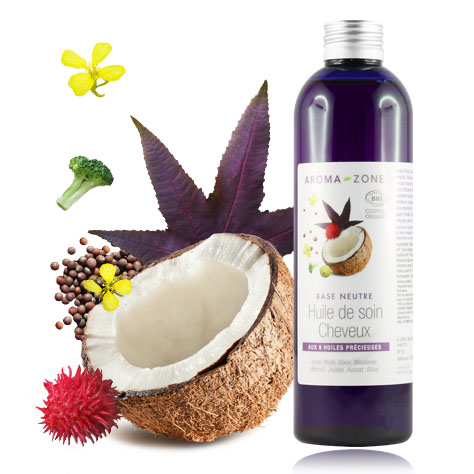 AROMA ZONE BASE NEUTRE HUILE DE SOIN CHEVEUX BIO 250ML