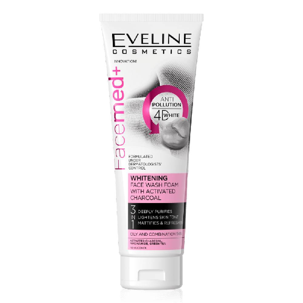Eveline Facemed Whitening Face Wash Foam With Charcoa