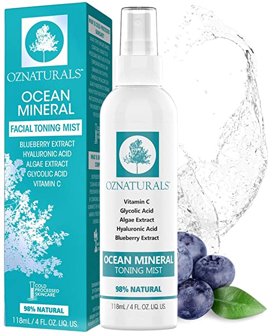OZ Naturals Witch Hazel and Vitamin C Facial Toner for Women &amp; Men - Anti-Aging &amp; Hydrating Toner for Face with Glycolic Acid &amp; Hyaluronic Acid