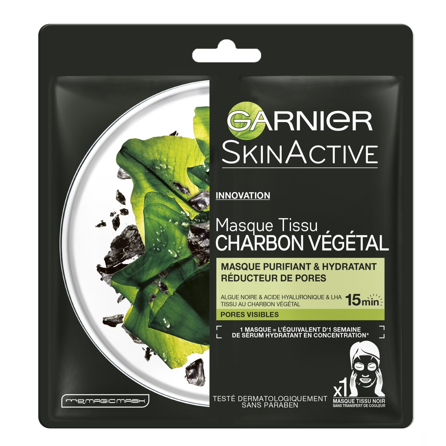 Masque Tissu Charbon Végétal GARNIER