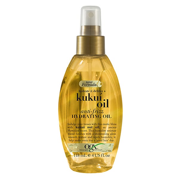 OGX, Hair Oil, Hydrate & Defrizz+ Kukuí Oil, Anti-Frizz Hydrating, Spray, New Formula, 118ml: